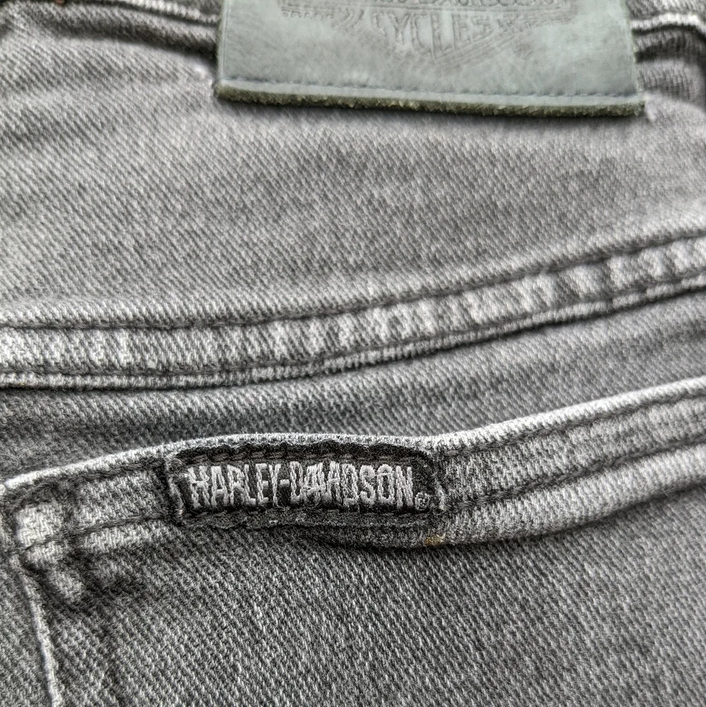 Harley Davidson Y2K Black‎ faded cutoff denim shorts